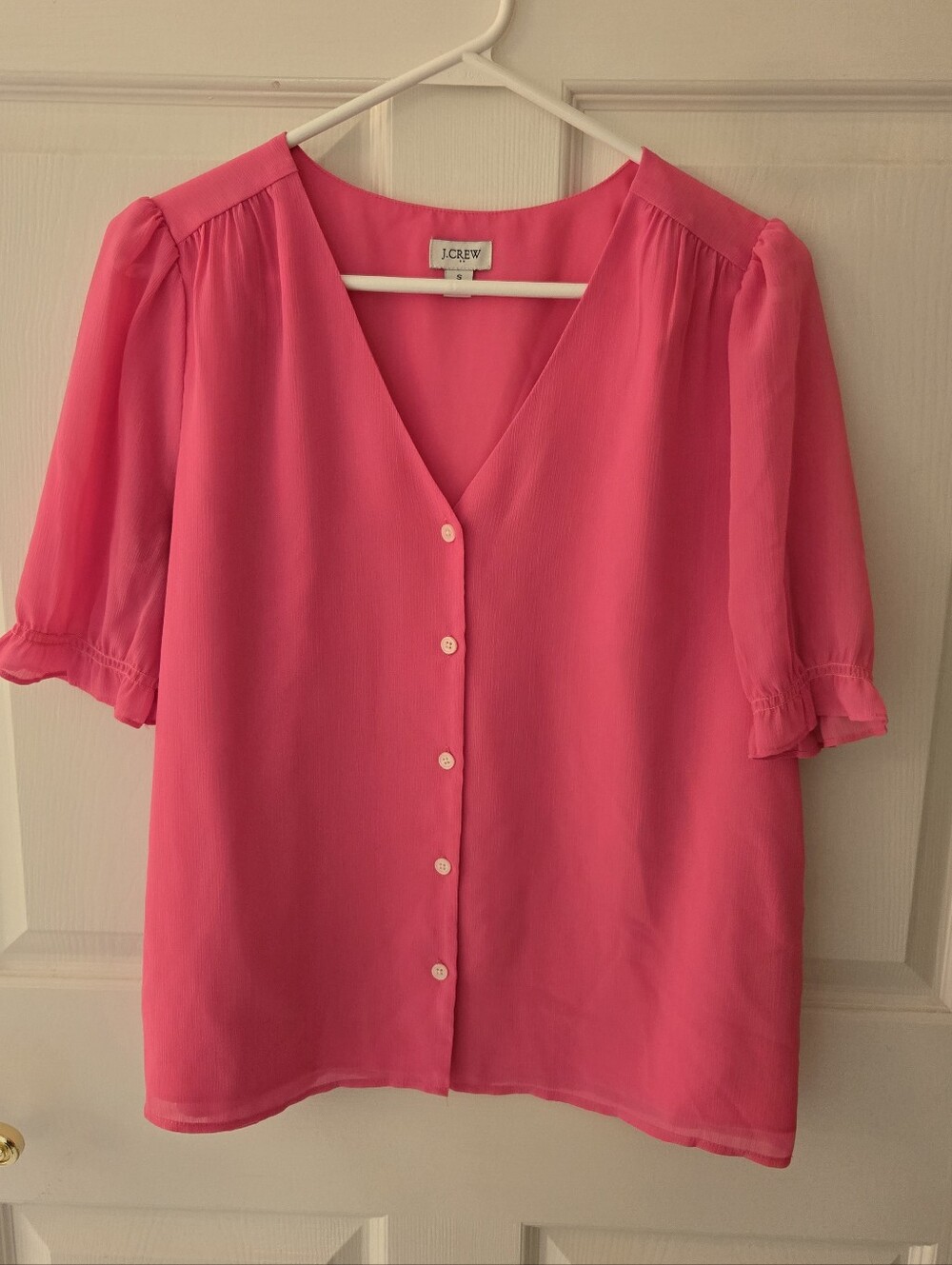 J Crew Neon Pink Blouse Small